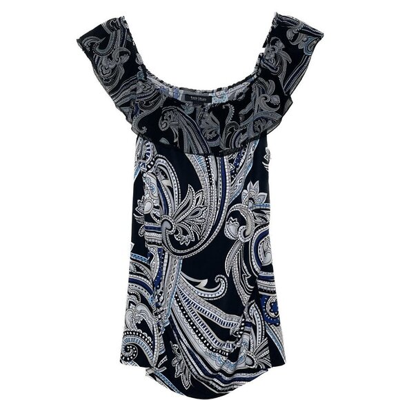 WHBM Black Sleeveless Off Shoulder Blouse Size L - Picture 1 of 5